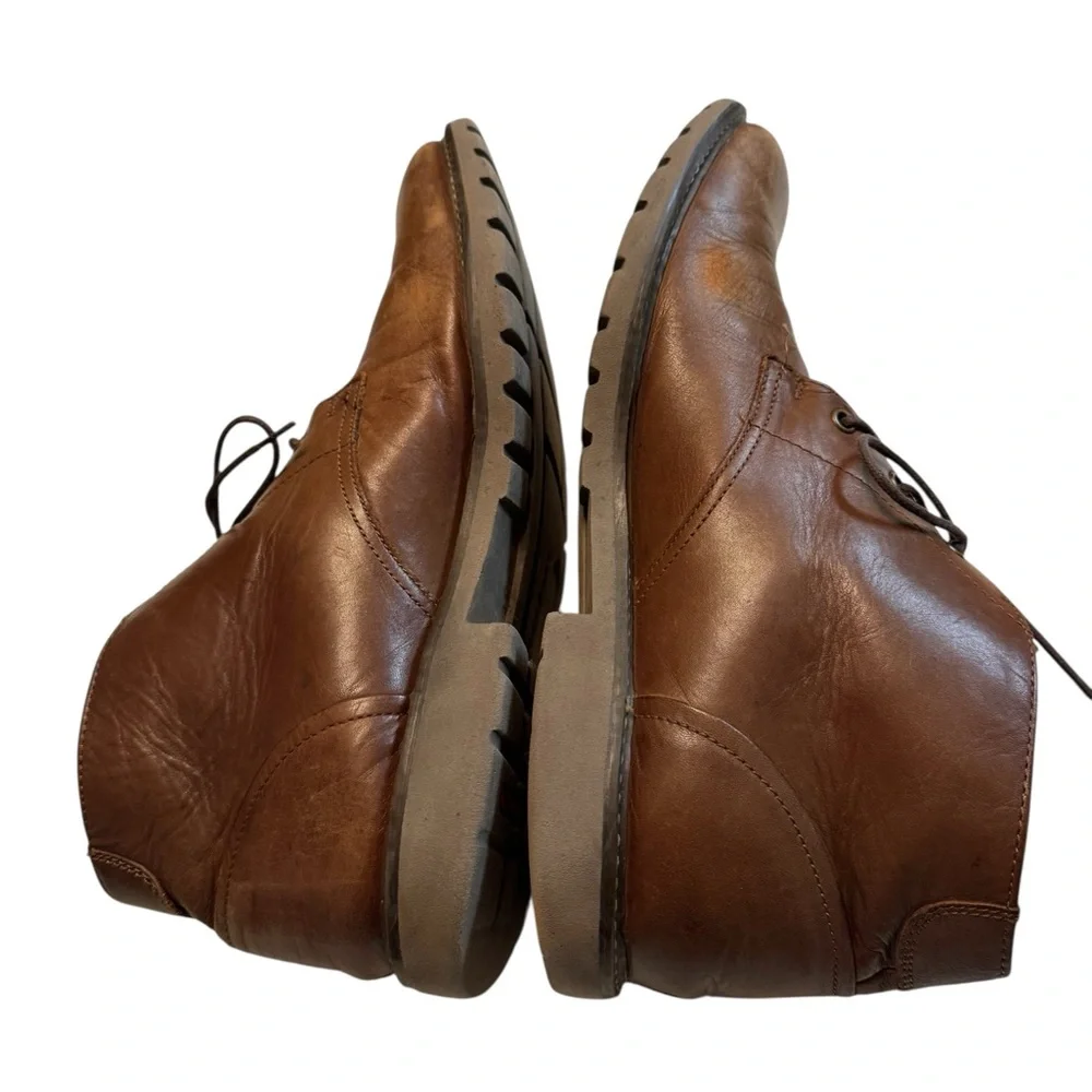 High End Supple Rockport Aged Brown Leather Ankle Boots Men’s 11.5